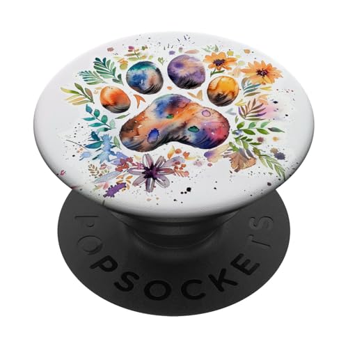 Pfotenabdruck PopSockets Klebender PopGrip von Paw Print Dog Mom Cat Mom