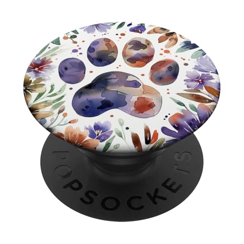 Pfotenabdruck PopSockets Klebender PopGrip von Paw Print Dog Mom Cat Mom
