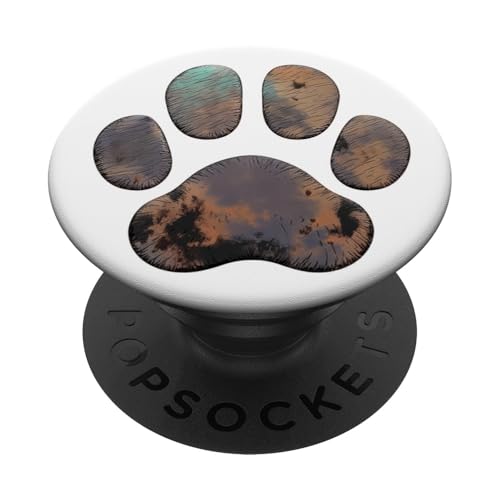 Pfotenabdruck PopSockets Klebender PopGrip von Paw Print Dog Mom Cat Mom