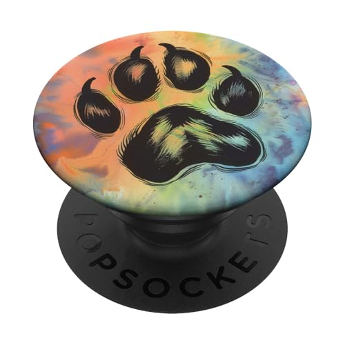 Pfotenabdruck PopSockets Klebender PopGrip von Paw Print Dog Mom Cat Mom