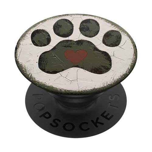 Pfotenabdruck PopSockets Klebender PopGrip von Paw Print Dog Mom Cat Mom