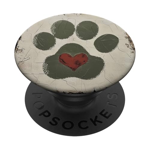 Pfotenabdruck PopSockets Klebender PopGrip von Paw Print Dog Mom Cat Mom