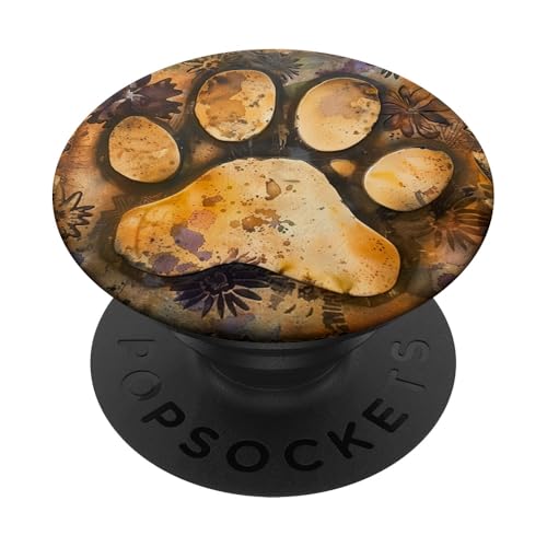 Pfotenabdruck Retro Vintage PopSockets Klebender PopGrip von Paw Print Dog Mom Cat Mom