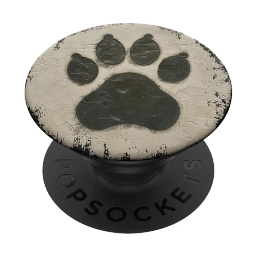 Pw Print Schwarz PopSockets Klebender PopGrip von Paw Print Dog Mom Cat Mom