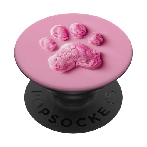 Rosa Pfotenabdruck Hund Katze PopSockets Klebender PopGrip von Paw Print Dog Mom Cat Mom