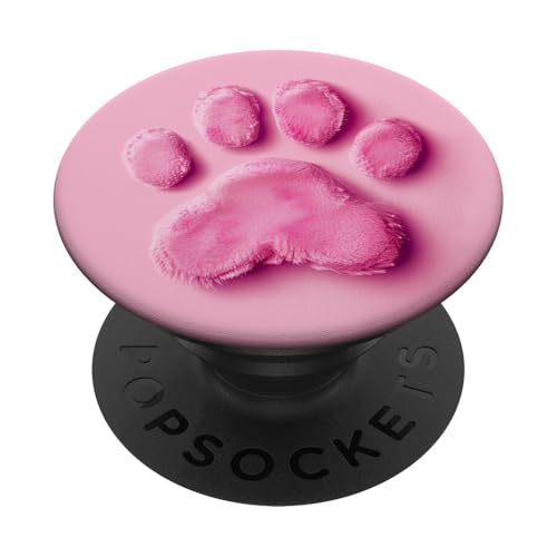 Rosa mit Pfotenabdruck PopSockets Klebender PopGrip von Paw Print Dog Mom Cat Mom