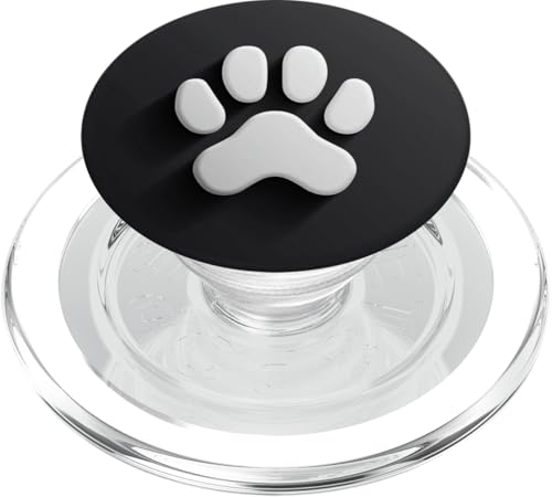 Schwarzer Pfotenabdruck PopSockets PopGrip für MagSafe von Paw Print Dog Mom Cat Mom