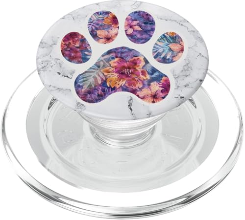 Weißer Pfotenabdruck PopSockets PopGrip für MagSafe von Paw Print Dog Mom Cat Mom