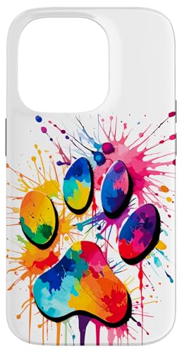 Hülle für iPhone 14 Pro Pfote eines Hundes für Tierliebhaber, niedlicher bunter Pfotenabdruck Hülle für iPhone 14 Pro Pfote eines Hundes für Tierliebhaber, niedlicher bunter Pfotenabdruck von Paw print dog or cat for pet lover