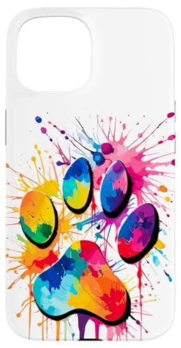 Hülle für iPhone 15 Pfote eines Hundes für Tierliebhaber, niedlicher bunter Pfotenabdruck Hülle für iPhone 15 Pfote eines Hundes für Tierliebhaber, niedlicher bunter Pfotenabdruck von Paw print dog or cat for pet lover