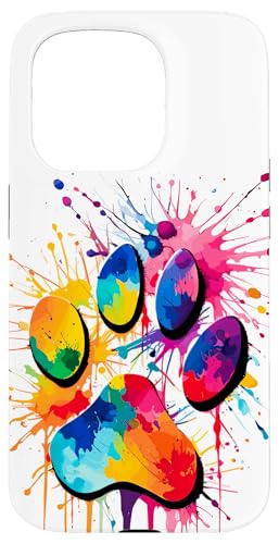 Hülle für iPhone 15 Pro Pfote eines Hundes für Tierliebhaber, niedlicher bunter Pfotenabdruck Hülle für iPhone 15 Pro Pfote eines Hundes für Tierliebhaber, niedlicher bunter Pfotenabdruck von Paw print dog or cat for pet lover