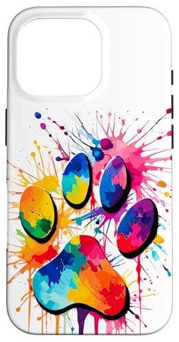Hülle für iPhone 16 Pro Pfote eines Hundes für Tierliebhaber, niedlicher bunter Pfotenabdruck Hülle für iPhone 16 Pro Pfote eines Hundes für Tierliebhaber, niedlicher bunter Pfotenabdruck von Paw print dog or cat for pet lover