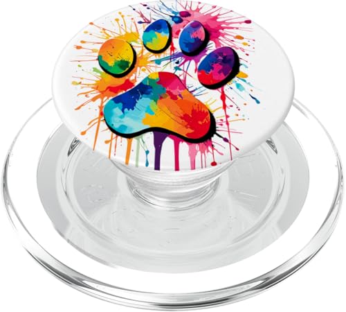 Pfote eines Hundes für Tierliebhaber, niedlicher bunter Pfotenabdruck PopSockets PopGrip für MagSafe Pfote eines Hundes für Tierliebhaber, niedlicher bunter Pfotenabdruck PopSockets PopGrip für MagSafe von Paw print dog or cat for pet lover