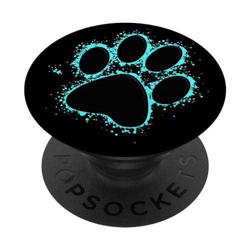 Hundepfote oder Katze in türkis für Tier- und Tierliebhaber PopSockets Klebender PopGrip Hundepfote oder Katze in türkis für Tier- und Tierliebhaber PopSockets Klebender PopGrip von Paw print dogs cats for dog dad or cat mom