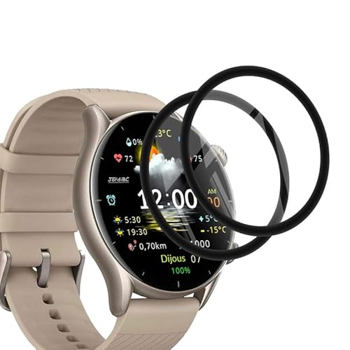 2 Stück Schutzfolie für Amazfit GTR 3 46mm Displayschutz,0.33mm Ultra-klar Soft HD TPU Klar Panzerfolie für Amazfit GTR 3 46mm Schutzglas,Anti-Fingerprint 3D-Volle Bedeckung Blasenfreie Folie 2 Stück Schutzfolie für Amazfit GTR 3 46mm Displayschutz,0.33mm Ultra-klar Soft HD TPU Klar Panzerfolie für Amazfit GTR 3 46mm Schutzglas,Anti-Fingerprint 3D-Volle Bedeckung Blasenfreie Folie von PawHoly