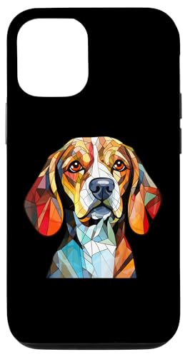 Hülle für iPhone 15 Pro Beagle Hundekopf Gesicht Hundeliebhaber Bunte Kunst von Pawsome Elegance