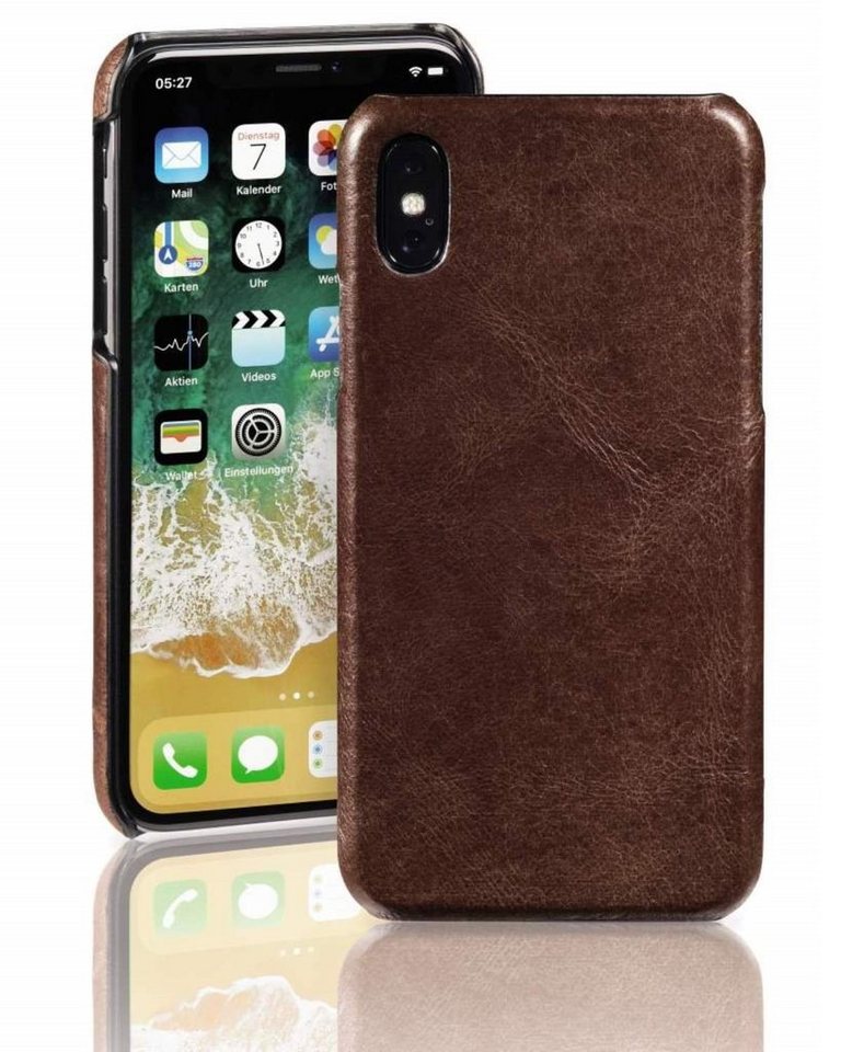 Pazzimo Handyhülle Cover Leder Hard-Case Schale Schutz-Hülle Tasche, passend für Apple iPhone X / Xs von Pazzimo