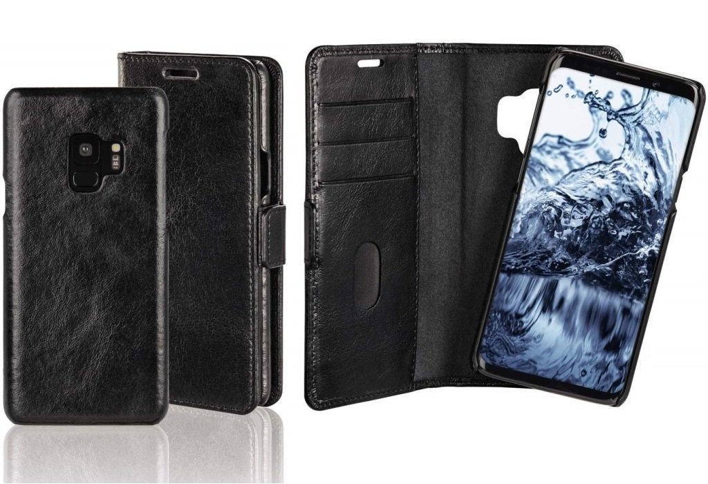 Pazzimo Handyhülle Pazzimo 2in1 Booklet + Cover Smart Case Tasche Etui Hülle für Samsung Galaxy S9/S9+ 14,73 cm (5,8 Zoll), Farbe Schwarz, geeignet für Samsung Galaxy S9 von Pazzimo