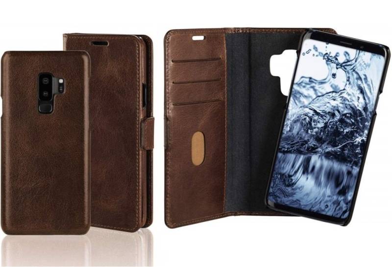 Pazzimo Handyhülle Pazzimo 2in1 Booklet + Cover Smart Case Tasche Etui Hülle für Samsung Galaxy S9/S9+ 15,75 cm (6,20 Zoll), Farbe Braun, geeignet für Galaxy S9+ von Pazzimo