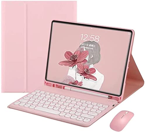 Tastatur-Hülle für Samsung Galaxy Tab A8 26.7 cm (10.5 Zoll) 2022 mit Maus, intelligente weiche Hülle mit Bluetooth-Tastatur für Galaxy Tab A8, Tablet-Abdeckung mit Stifthalter, Rosa von PboyiqiS