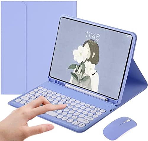 Tastaturhülle für Samsung Galaxy Tab S7 FE / S7 Plus / S8 Plus 12,5 Zoll mit Maus, intelligente weiche Hülle mit Bluetooth-Tastatur, abnehmbare kabellose Tastatur, Tablet-Hülle mit Stifthalter, von PboyiqiS
