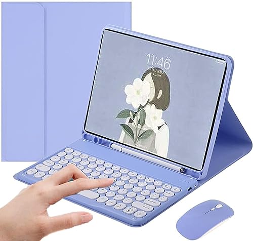Tastaturhülle für Samsung Galaxy Tab S9/S9 FE Plus 12,5 Zoll mit Maus, intelligente weiche Hülle mit Bluetooth-Tastatur, abnehmbare kabellose Tastatur-Tablet-Abdeckung mit Stifthalter (Tab S9/S9 FE von PboyiqiS