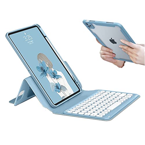 iPad Mini 6 Hülle mit Tastatur, 8,3 Zoll Mini-Tastatur für iPad Mini 6. Generation, um 360 Grad drehbare Hülle mit Stifthalter, magnetische, abnehmbare transparente Schale, schwarz von PboyiqiS
