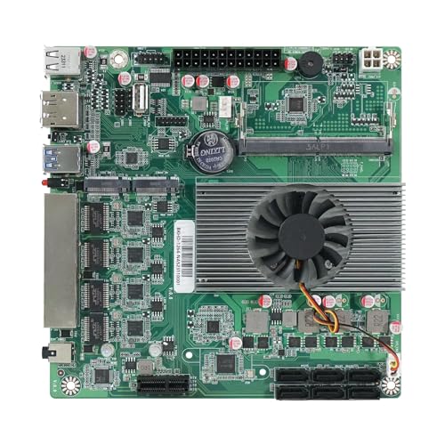 PcZinophyte 6-Bay NAS-Motherboard N100 6 * SATA3.0 2 * M.2 NVMe 4 * 2,5G Nics 1 * PCIE X1 1 * DDR13 Niedrigstrom-Firewall-ITX-Mainboard von PcZinophyte
