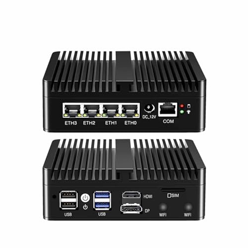 PcZinophyte Firewall-Router der 12. Generation, 4X i226-V 2,5G LAN, J4125 DDR4 NVMe, lüfterloser Mini-PC, Barebone-Computer, unterstützt Proxmox von PcZinophyte