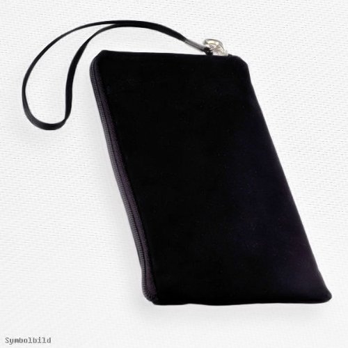 Handy Universal Soft Touch Neopren Tasche in Schwarz mit Reißverschluss kompatibel mit Samsung - i9500 i9505 Galaxy S4 - Cover Case Hülle von PeKa Internethandel