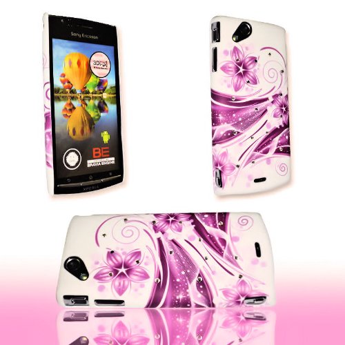 PeKa Internethandel Design 2 Strass Cover Handy Hard Case Hülle Schale Schutz kompatibel mit Sony Ericsson Xperia ARC ARC S - mit Strass Steinchen von PeKa Internethandel