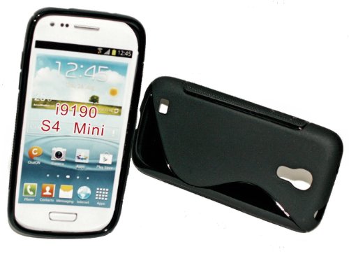 PeKa Internethandel Design Silikon Rubber Case kompatibel mit Samsung i9190 Galaxy S4 Mini - Hülle Schutzhplle Bumper Cover in Schwarz von PeKa Internethandel