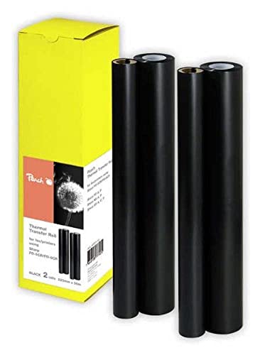 2 Peach Thermal Transfer Rollen kompatibel zu Sharp FO-5CR, FO-6CR von Peach