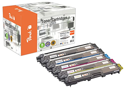 Peach B241/245 Spar Pack Plus Tonermodule (2xBK, C, M, Y) ersetzt Brother TN-241 für z.B. Brother DCP -9020 CDW, Brother HL -3140 CW, Brother HL -3150 CDN, Brother HL -3150 CDW, Brother HL -3170 CDW von Peach
