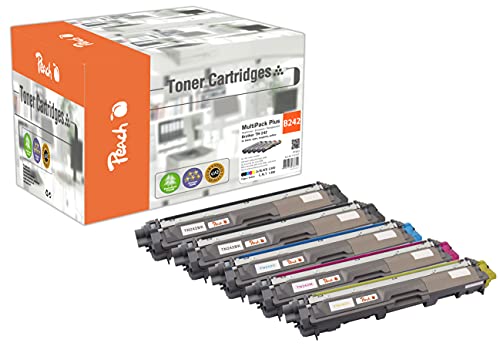 Peach B242/246 Spar Pack Plus Tonermodule (2xBK, C, M, Y) ersetzt Brother TN-242 für z.B. Brother DCP -9022 CDW, Brother HL -3142 CW, Brother HL -3152 CDW, Brother HL -3172 CDW, Brother MFC -9142 CDN von Peach