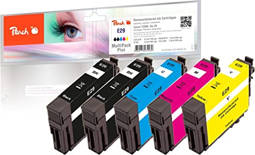 Peach E29 Spar Pack Plus Druckerpatronen (2xBK, C, M, Y) ersetzt Epson T2986, No. 29, C13T29864010 für z.B. Epson Expression Home XP -235, Epson Expression Home XP -330, Epson Expression Home XP -332 von Peach