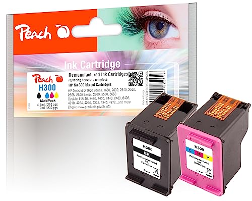 Peach H300 Spar Pack Druckköpfe (BK, C) ersetzt HP No. 300, CN637EE für z.B. HP DeskJet D 1658, HP DeskJet D 1600, HP DeskJet D 1660, HP DeskJet D 1663, HP DeskJet D 2530, HP DeskJet D 2545-0Z319206 von Peach