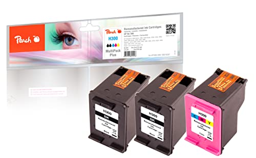 Peach H300 Spar Pack Plus Druckköpfe (2xBK, C) ersetzt HP No. 300, SD518AE für z.B. HP DeskJet D 1658, HP DeskJet D 1600, HP DeskJet D 1660, HP DeskJet D 1663, HP DeskJet D 2530, HP DeskJet D 2545-0Z von Peach