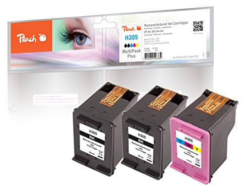 Peach H305/307 Spar Pack Plus Druckköpfe (2xBK, C) ersetzt HP No. 305, 3YM61AE*2, 3YM60AE für z.B. HP DeskJet 2720, HP Envy 6020, HP DeskJet 2720 e, HP DeskJet 2710 e, HP Envy 6010 e, HP Envy 6030 e von Peach
