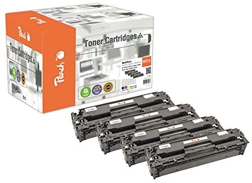 Peach H312 Spar Pack Tonermodule XL (BK, C, M, Y) ersetzt HP No. 312X, CF380X, CF381A, CF382A, CF383A für z.B. HP Color LaserJet Pro MFP M 476 dw, HP Color LaserJet Pro MFP M 476 nw von Peach