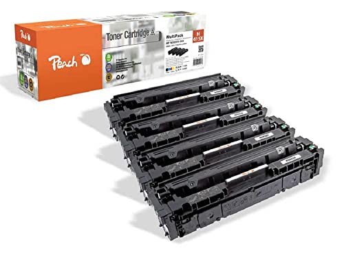 Peach H415-W2030/1/2/3-C055 Spar Pack Tonermodule XL (BK, C, M, Y) ersetzt HP No. 415X, W2030X, W2031X, W2032X, W2033X für z.B. HP Color Laserjet Pro MFP M 479 fdw, HP Color Laserjet Pro MFP M 479 dw von Peach