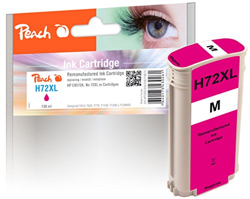 Peach H72 Druckerpatrone XL magenta ersetzt HP No. 72XL M, C9372A für z.B. HP DesignJet T 790, HP DesignJet T 1100 24 Inch, HP DesignJet T 1100 44 Inch, HP DesignJet T 1100 MFP, HP DesignJet T 1100 von Peach