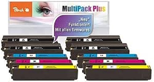 Peach H970/971 10er-Pack Druckerpatronen XL (4xBK, 2xC, 2xM, 2xY) ersetzt HP No. 970XL, No. 971XL, CN625A, CN626A, CN627A, CN628A für z.B. HP OfficeJet Pro X 476 dw, HP OfficeJet Pro X 576 dw von Peach