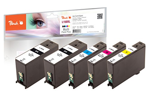 Peach L150 Spar Plus Pack Druckerpatronen XL (2xBK, C, M, Y) ersetzt Lexmark No. 150XL für z.B. Lexmark Interpret S 415, Lexmark Intuition S 515, Lexmark Pro 715, Lexmark Pro 910, Lexmark Pro 915 von Peach