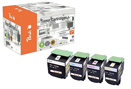 Peach L54 Spar Pack Tonermodule XL (BK, C, M, Y) ersetzt Lexmark C540H2 für z.B. Lexmark C 540 N, Lexmark C 543 DN, Lexmark C 544 DN, Lexmark C 544 DTN, Lexmark C 544 DW, Lexmark C 544 N von Peach