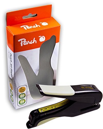 Peach PO100 Komfort-Heftgerät | 25 Blatt | 24/6 und 26/6mm Heftklammern | patentierte Servo-Heftung | ergonomische Form von Peach