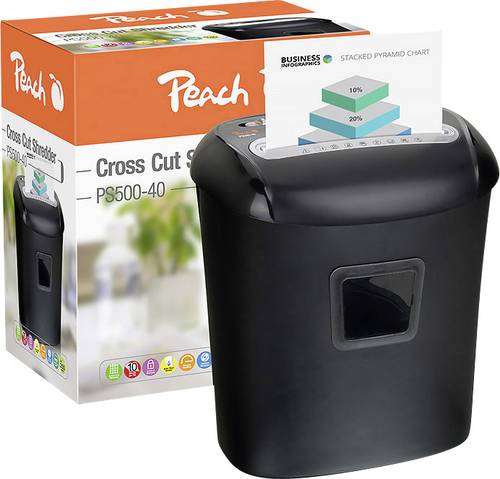 Peach PS500-40 Aktenvernichter 10 Blatt Partikelschnitt 5 x 16mm P-4 21l Vernichtet auch Heftklammer Peach PS500-40 Aktenvernichter 10 Blatt Partikelschnitt 5 x 16mm P-4 21l Vernichtet auch Heftklammer von Peach