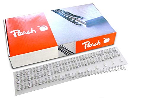 Peach PW064-01 Drahtbinderücken A4, 6 mm, 45 Blatt, 100 Stück, silber von Peach