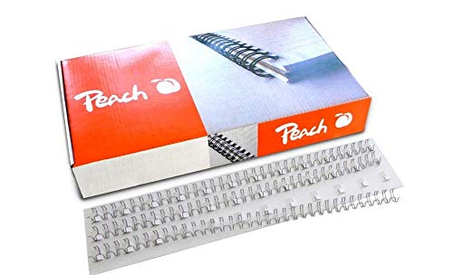 Peach PW127-01 Drahtbinderücken, A4, 12 mm, 105 Blatt, 100 Stück, silber von Peach