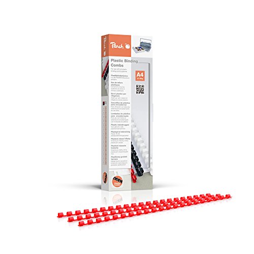 Peach Plastikbinderücken A4-6mm - 25 Blatt - 1000 Stück - rot - PB4060-03 von Peach